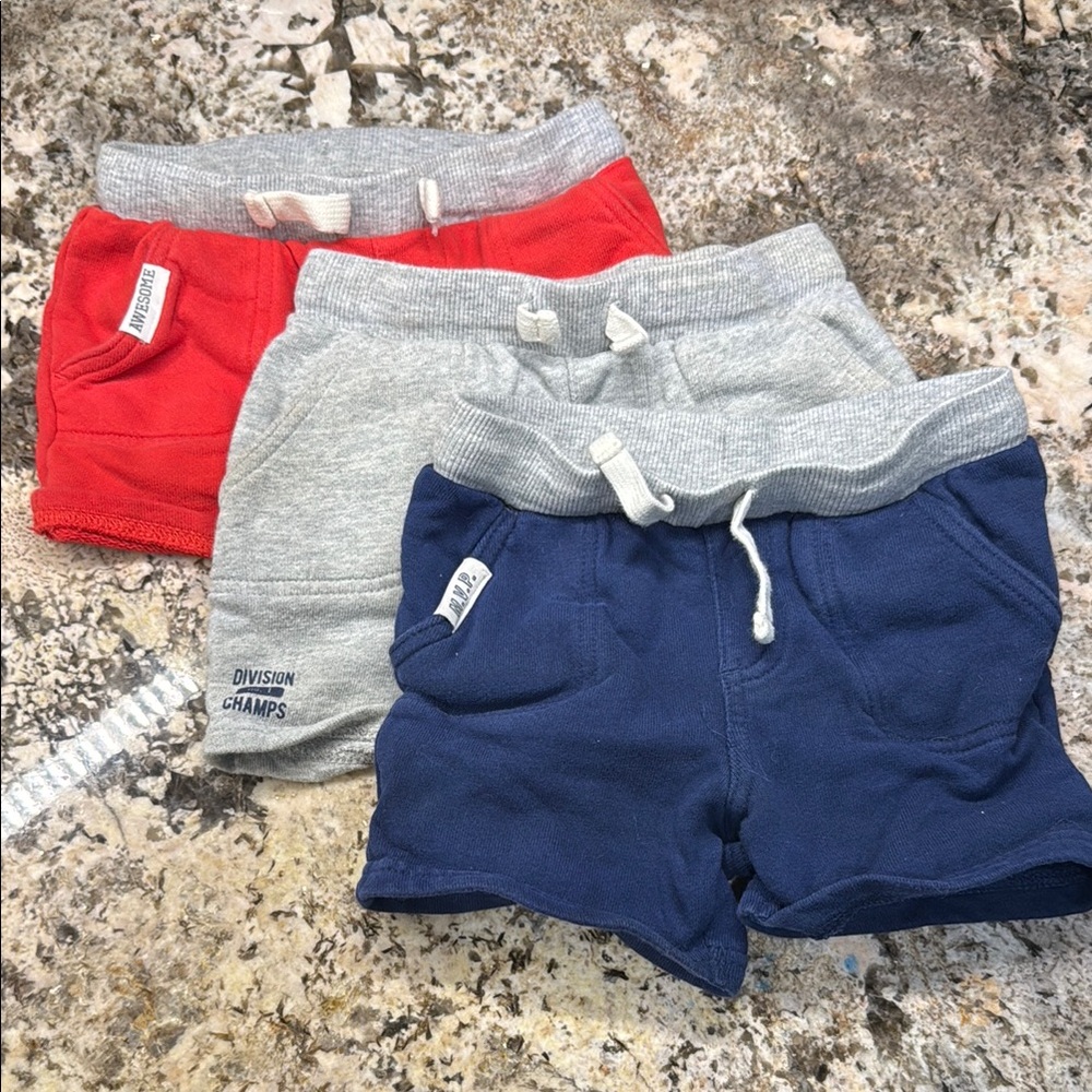 Kids Shorts Set - Red, Gray, and Blue